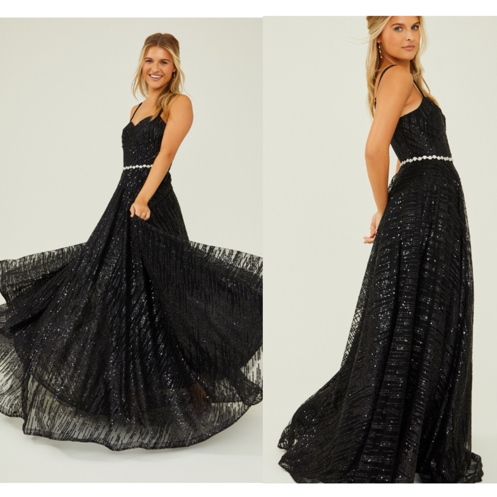 NEW Altar’d State Black Sequin Gown size small